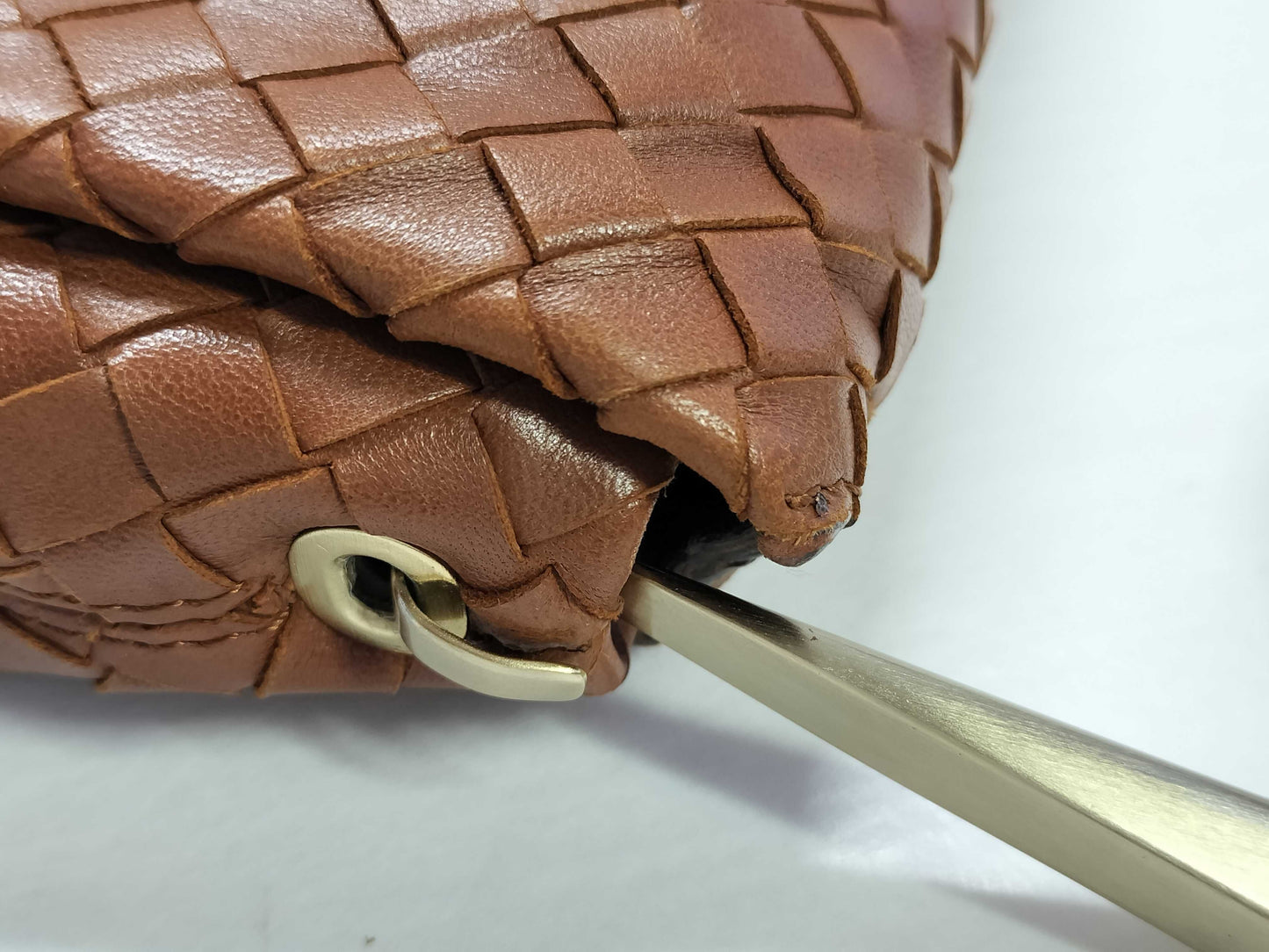 BOTTEGA VENETA Intrecciato Bottega Veneta Shoulder Intre Calf Brown Shoulder Bag