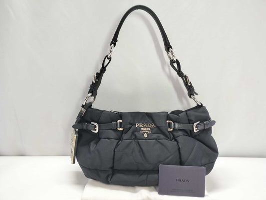 PRADA Nylon Prada Shoulder Nylon Black Shoulder Bag