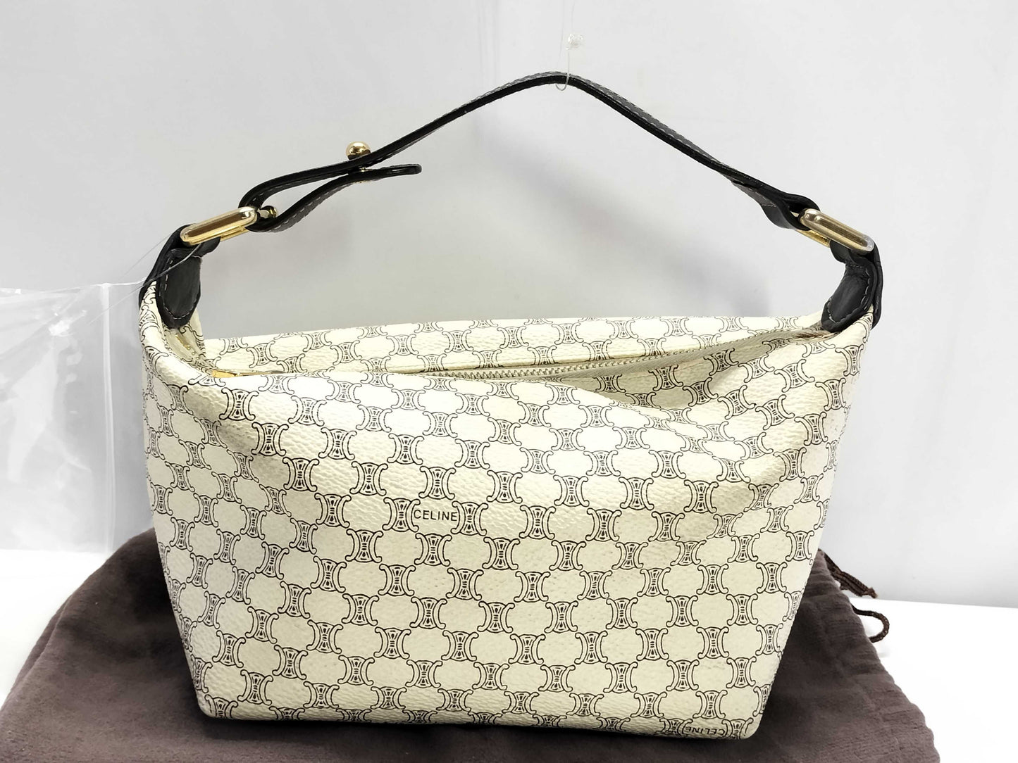 CELINE Celine Accessory Pouch PVC Ivory Handbag