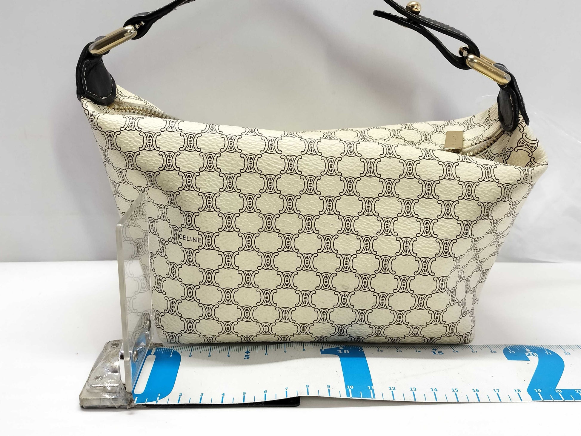 CELINE Celine Accessory Pouch PVC Ivory Handbag