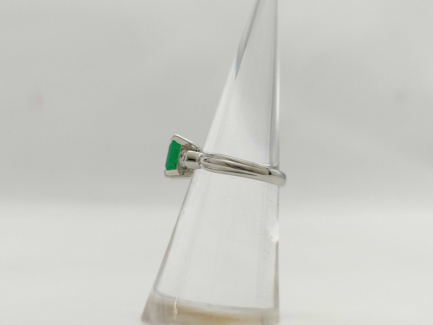 E1.24ct D0.18ct Pt900 4.6g Ring 