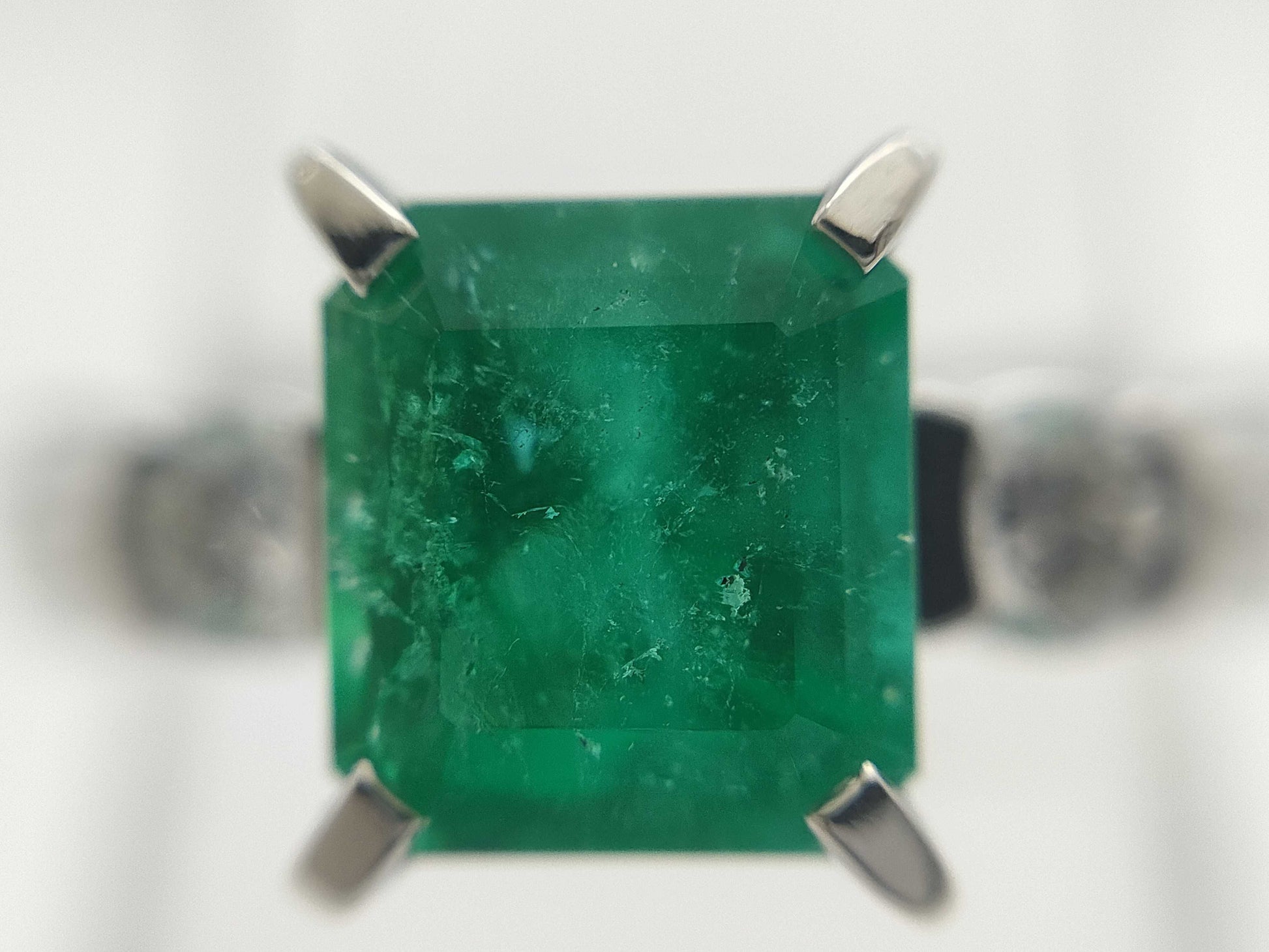 E1.24ct D0.18ct Pt900 4.6g Ring 