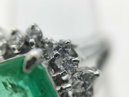 E3.07ct D0.48ct Pt900 7.3g Ring 