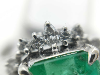 E3.07ct D0.48ct Pt900 7.3g Ring 