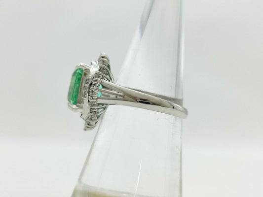 E3.75ct D0.60ct Pt900 7.9g Ring 