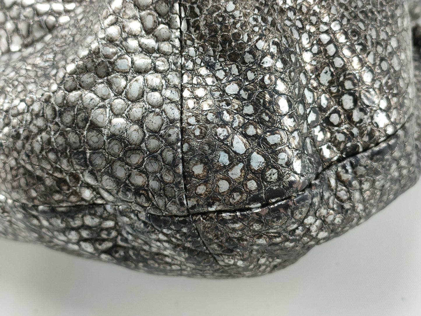 COACH Coach Leather Chain Tote Bag Silver Tote Bag