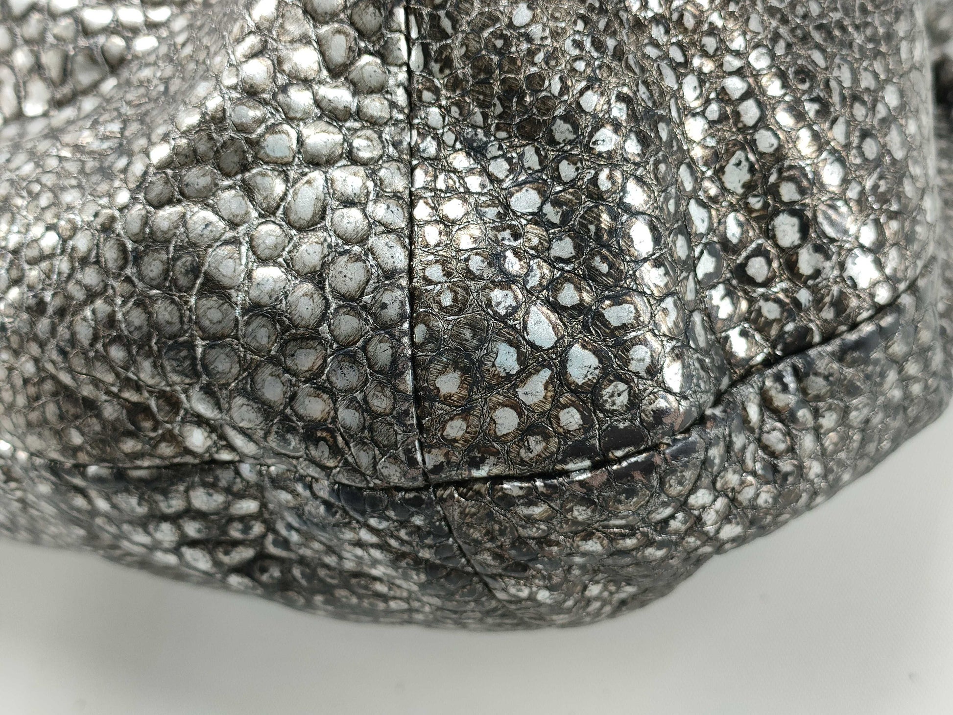 COACH Coach Leather Chain Tote Bag Silver Tote Bag