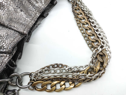 COACH Coach Leather Chain Tote Bag Silver Tote Bag