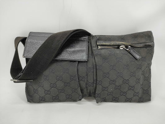 GUCCI GG Canvas Waist Bag in Black