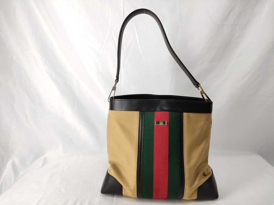 GUCCI Sherry Canvas Shoulder Bag