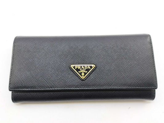 PRADA Safiano Long Wallet Black Wallet