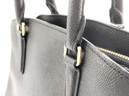 COACH Leather 2way Shoulder Bag Black Handbag