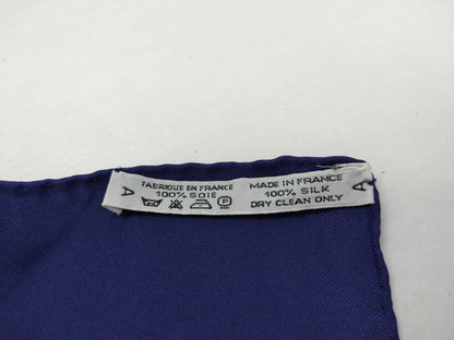 HERMES Carre Hermes Carre 90 Blue Scarf