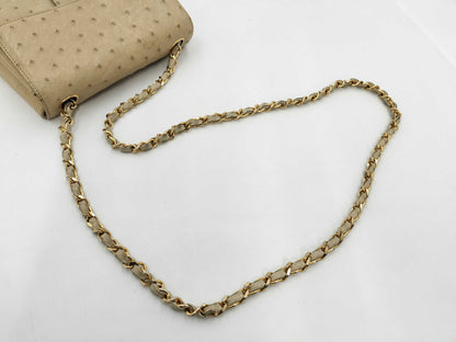 CHANEL Mini Matlasse Ostrich Shoulder Bag