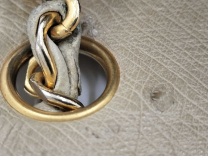 CHANEL Mini Matlasse Ostrich Shoulder Bag