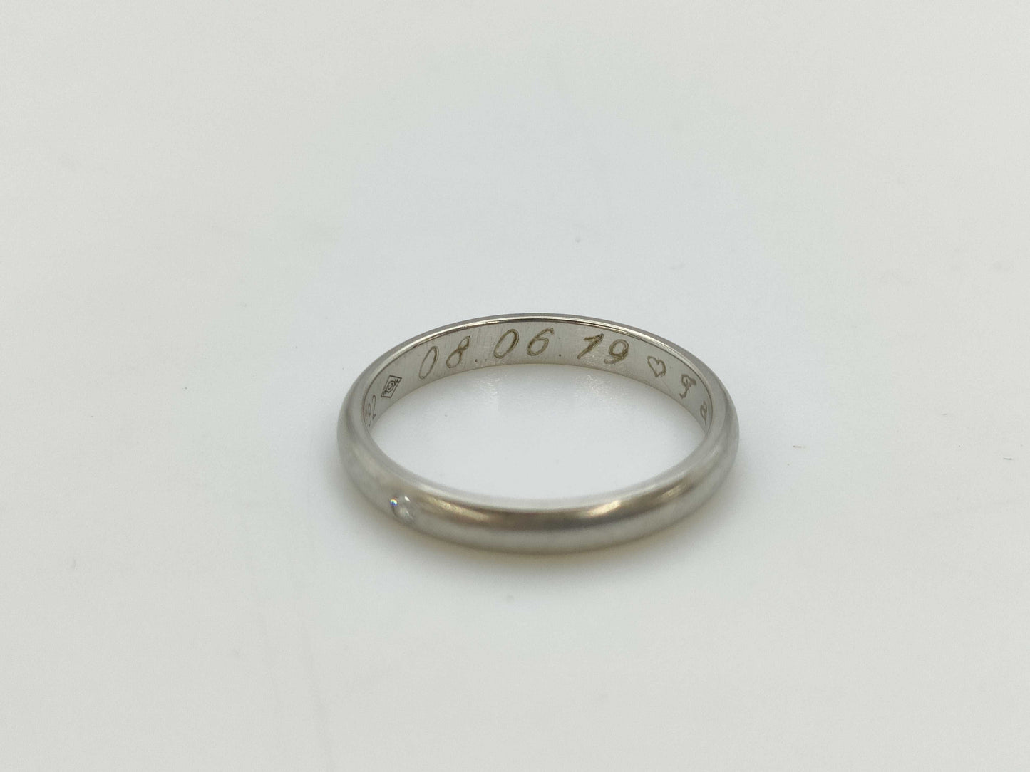 Cartier Band #47 1PD Pt950 2.6g Ring 