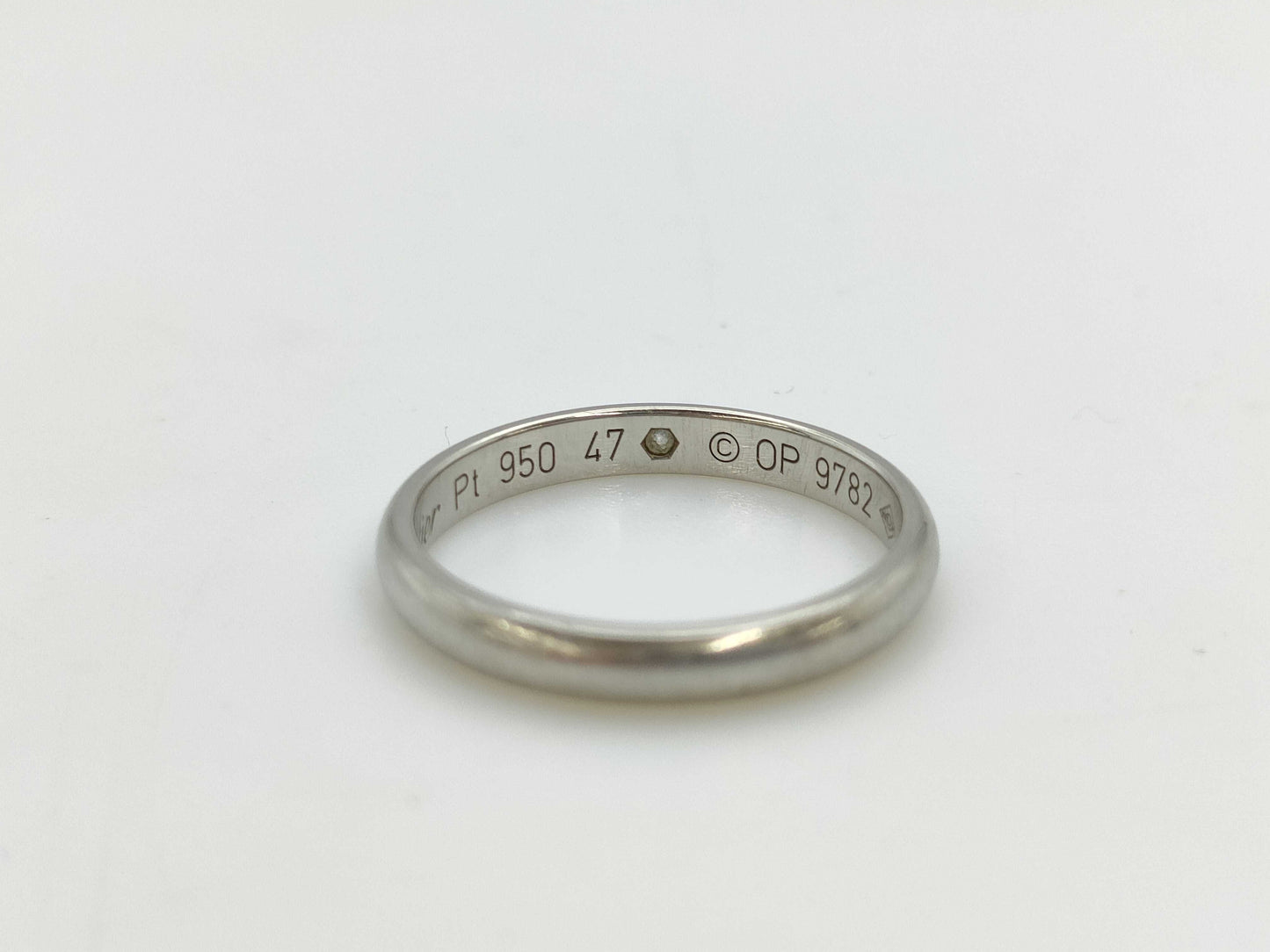 Cartier Band #47 1PD Pt950 2.6g Ring 