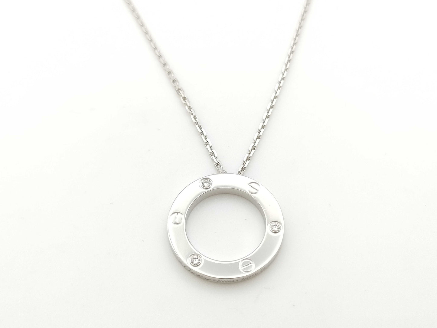 Cartier Love Circle 3PD WG Au750 15.0g Necklace 
