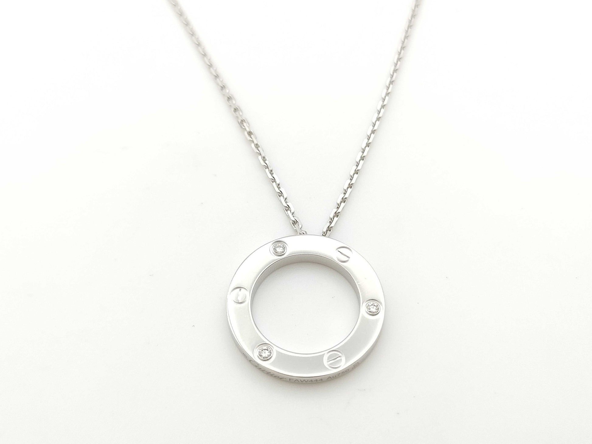 Cartier Love Circle 3PD WG Au750 15.0g Necklace 