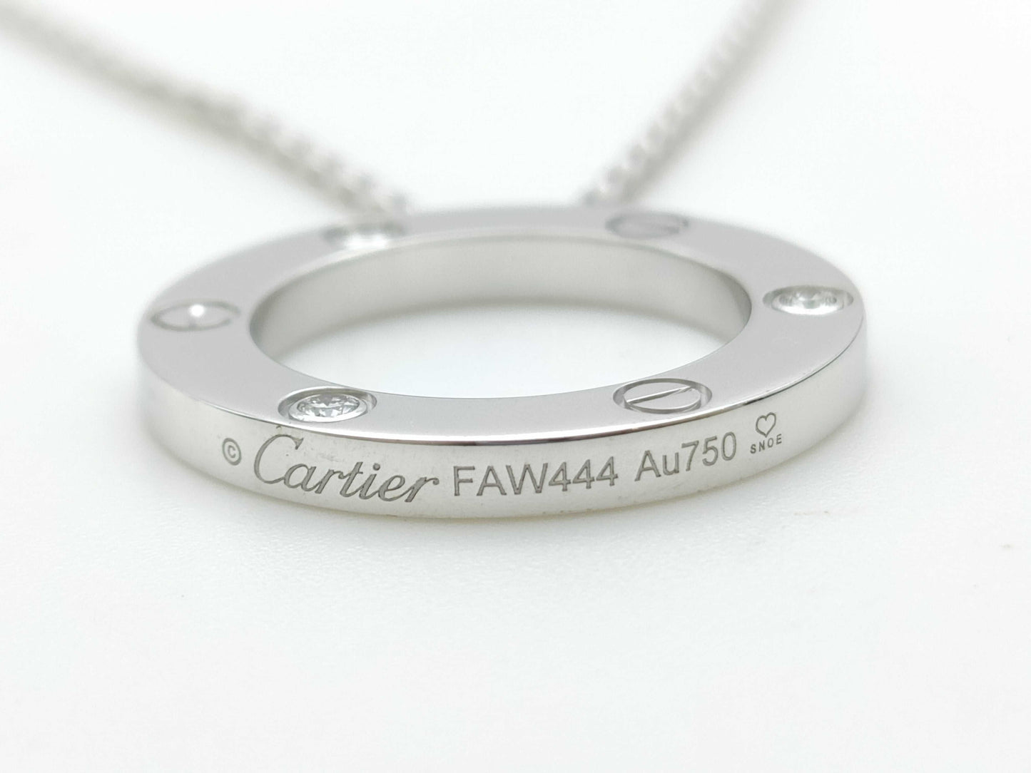 Cartier Love Circle 3PD WG Au750 15.0g Necklace 
