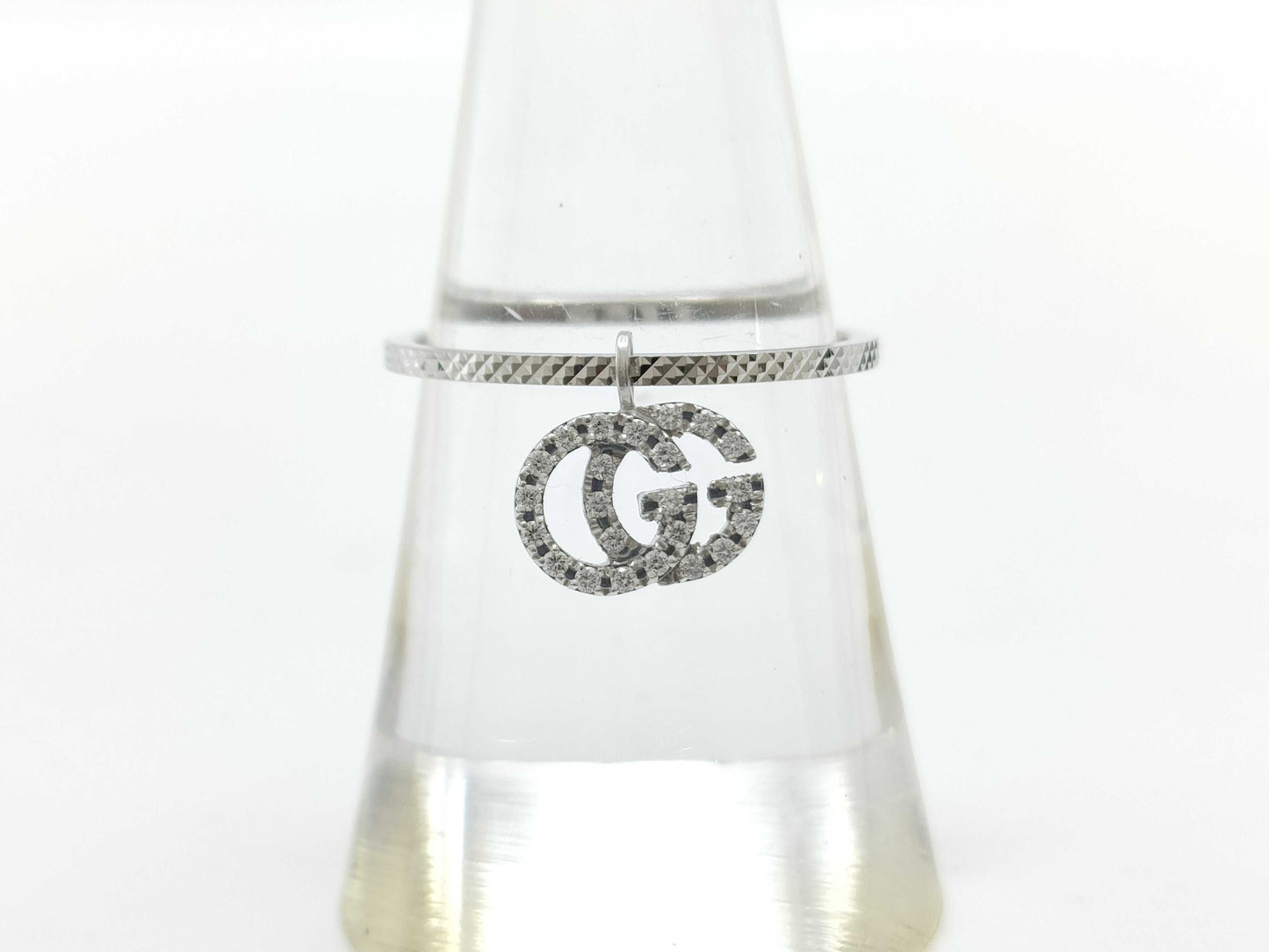 GUCCI GG Running #15 Diamond WG Au750 2.0g Ring 