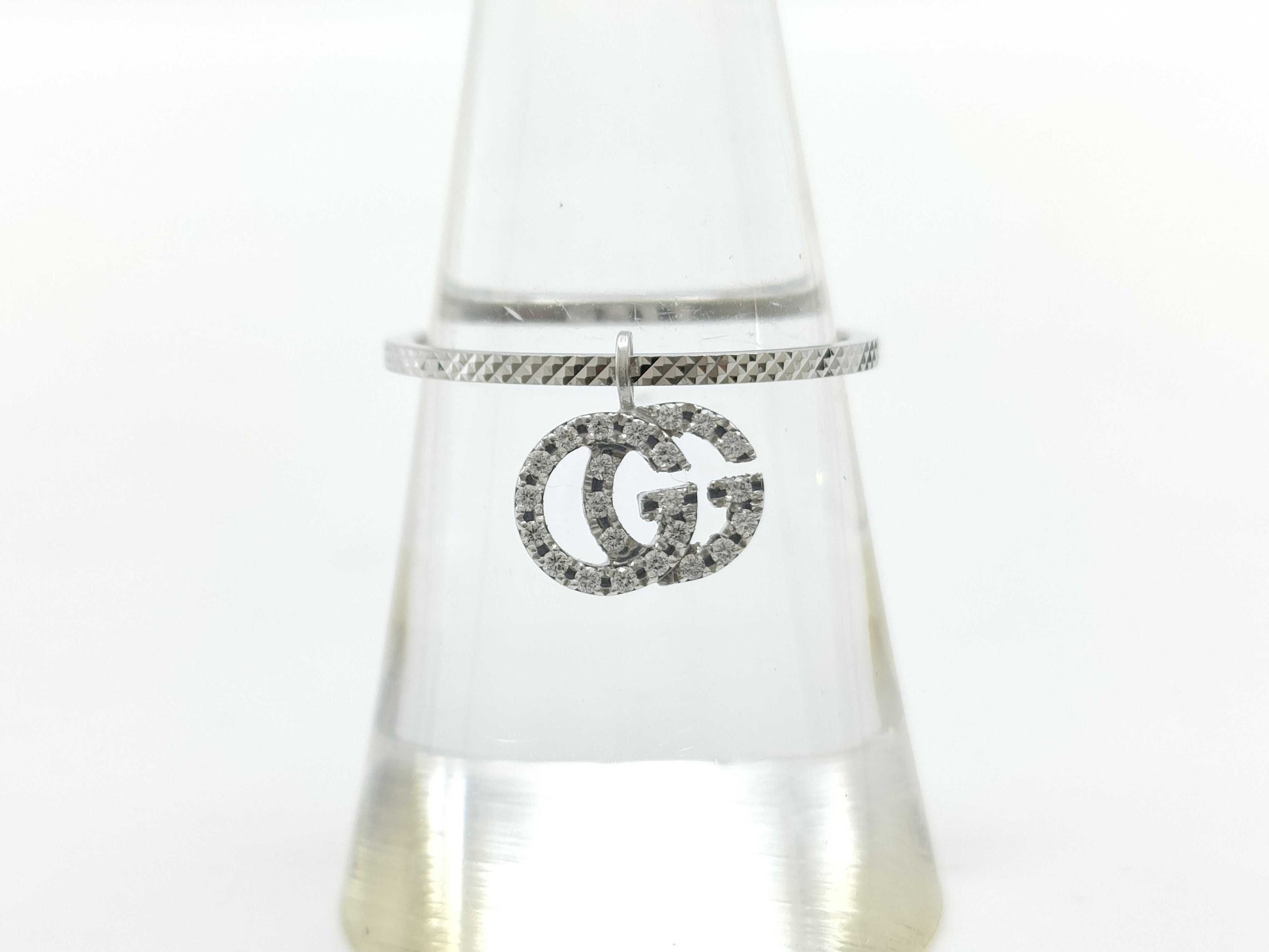 GUCCI GG Running #15 Diamond WG Au750 2.0g Ring 