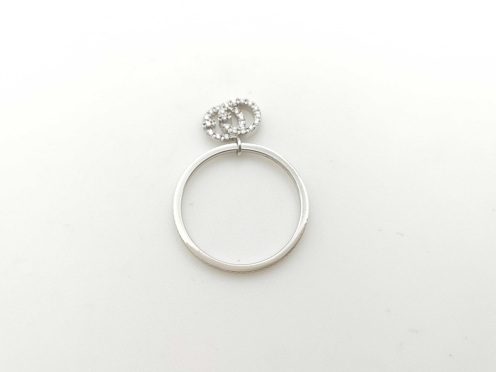 GUCCI GG Running #15 Diamond WG Au750 2.0g Ring 