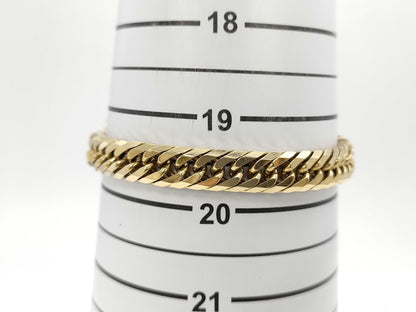 Kihei 8-Sided Triple 20cm K18 49.6g Bracelet Bangle 