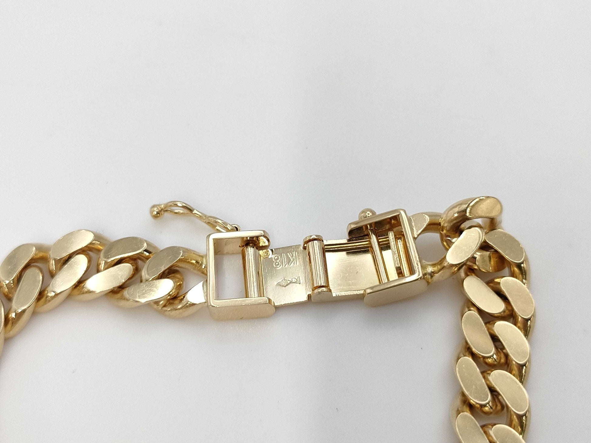 Kihei 2-Sided Single 19.5cm K18 50.1g Bracelet Bangle 