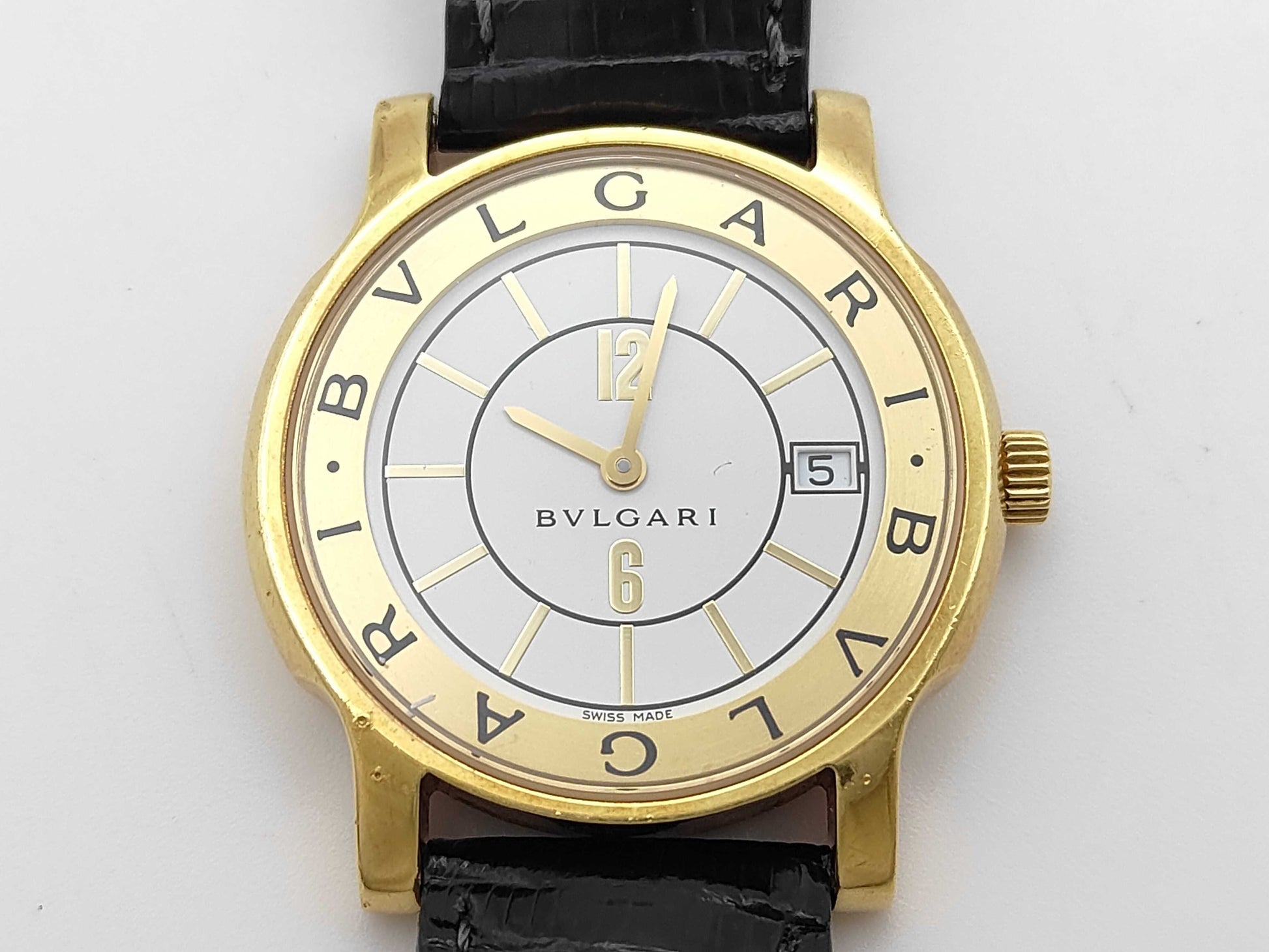 BVLGARI Solo Tempo ST35G M2722 Quartz K18 Boys Watch