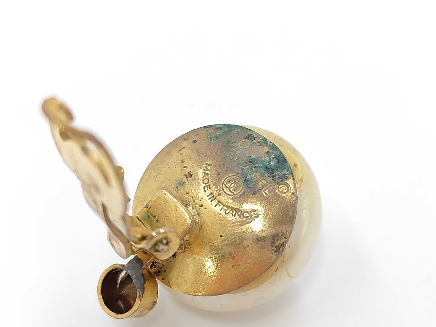 CHANEL Pearl Rhinestone Earrings Earrings