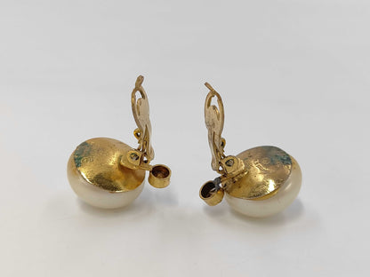 CHANEL Pearl Rhinestone Earrings Earrings