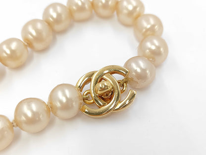 CHANEL Pearl Coco Mark Turnlock Necklace Necklace