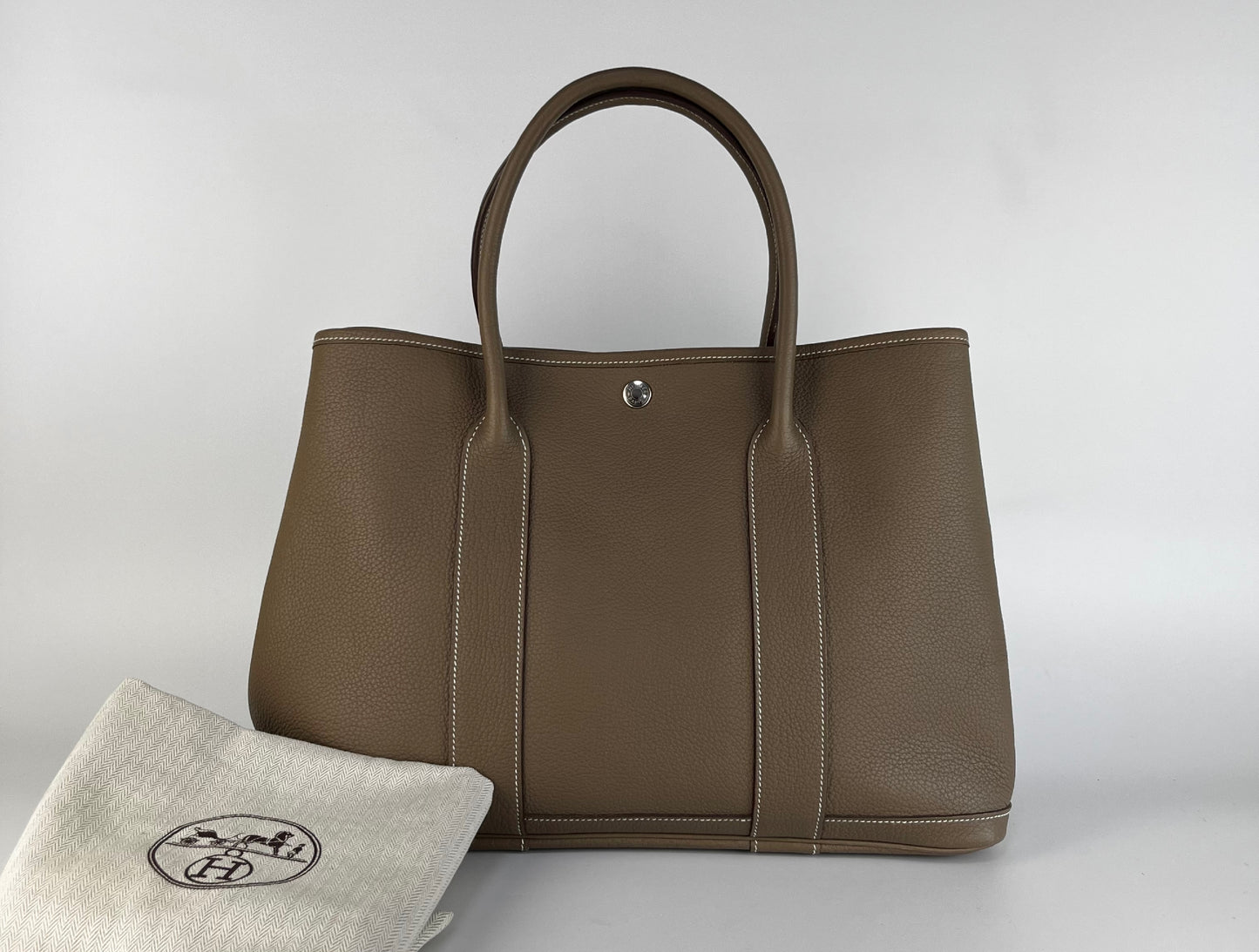 HERMES Garden Party PM Etoup Negonda □L Engraved Purse Tote Bag