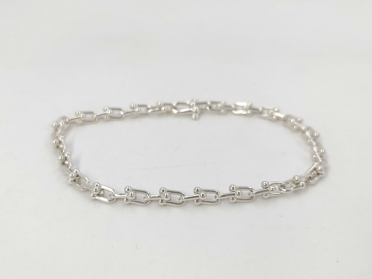 Tiffany&Co. Hardware Microlink L Bracelet AG925 6.9g Bracelet Bangle