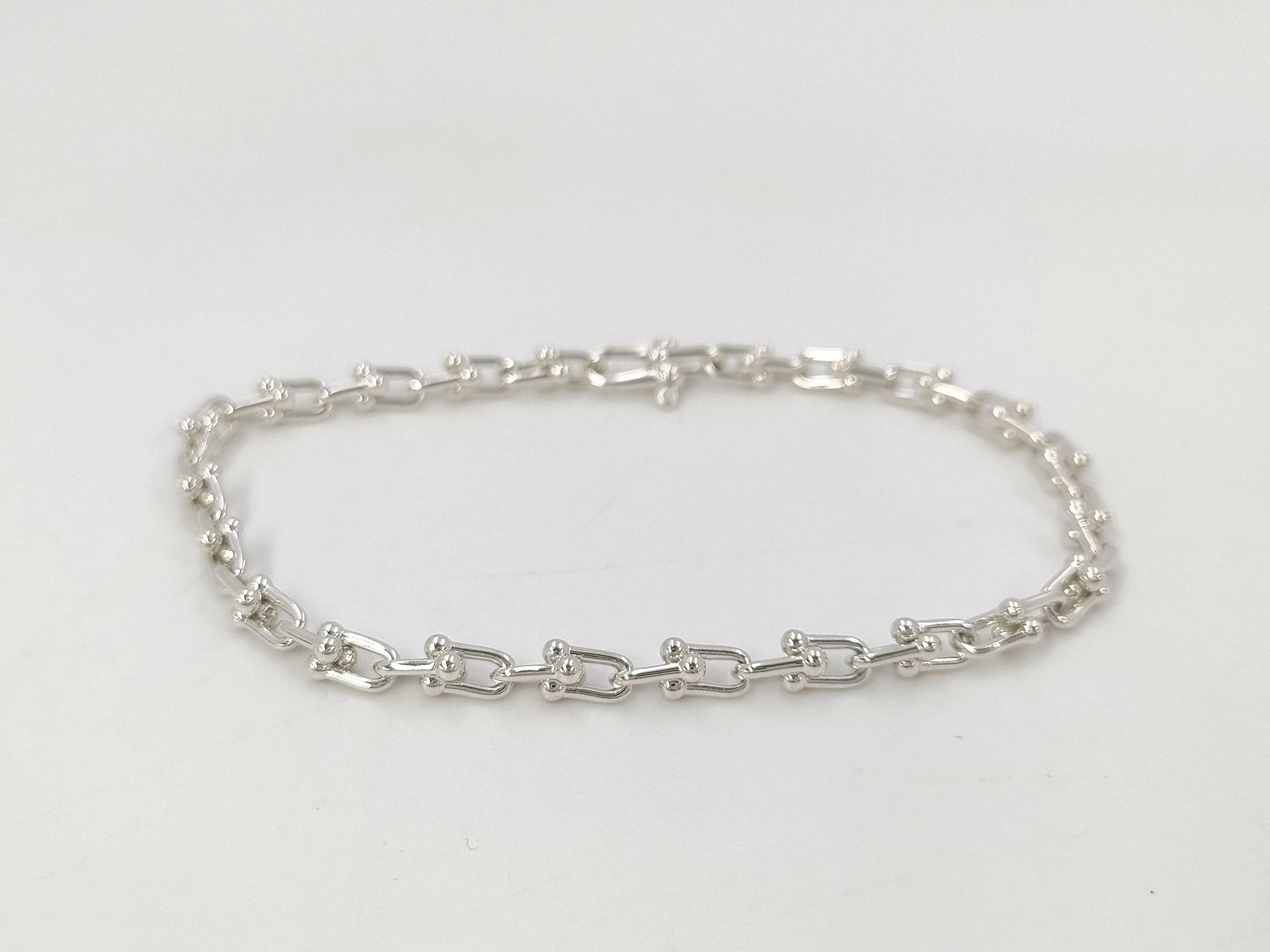 Tiffany&Co. Hardware Microlink L Bracelet AG925 6.9g Bracelet Bangle