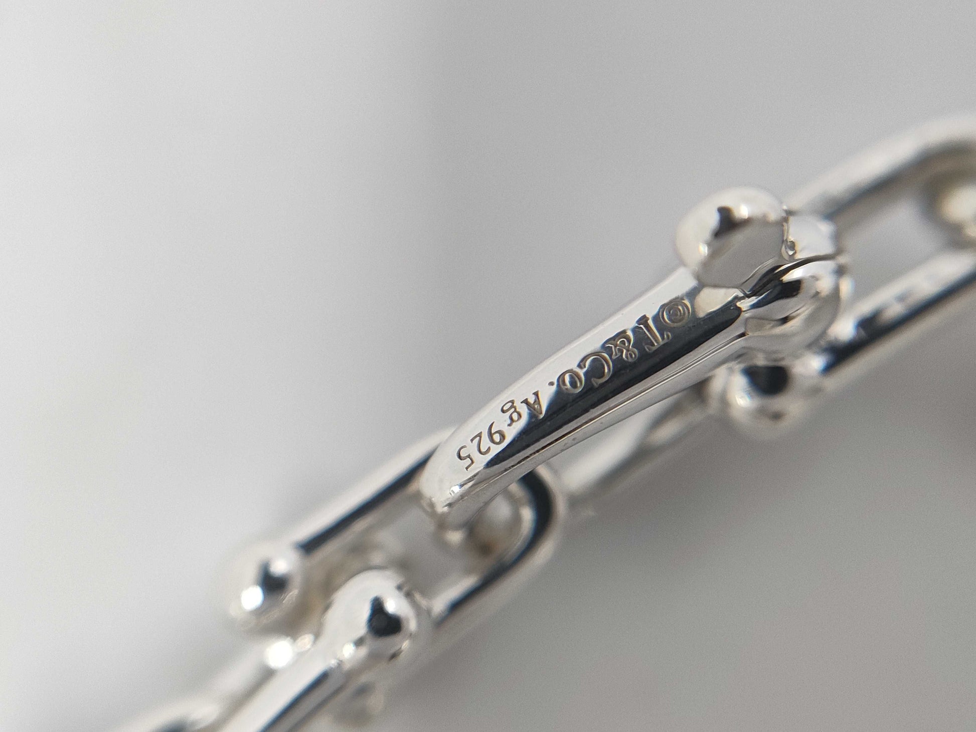 Tiffany&Co. Hardware Microlink L Bracelet AG925 6.9g Bracelet Bangle