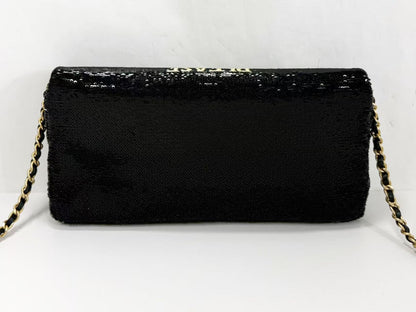 CHANEL Black Sequin DARE・TO・DISTURB W24/H11/D4cm Approx. 24 [with G Card and Sticker] Vintage G Hardware Shoulder 24217819 Super Beautiful A Shoulder Bag