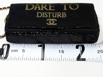 CHANEL Black Sequin DARE・TO・DISTURB W24/H11/D4cm Approx. 24 [with G Card and Sticker] Vintage G Hardware Shoulder 24217819 Super Beautiful A Shoulder Bag