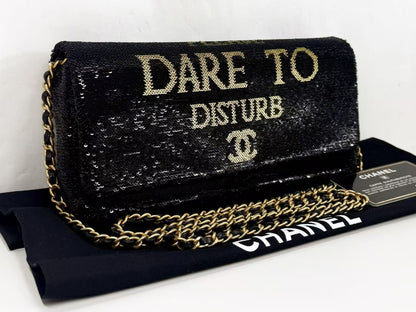 CHANEL Black Sequin DARE・TO・DISTURB W24/H11/D4cm Approx. 24 [with G Card and Sticker] Vintage G Hardware Shoulder 24217819 Super Beautiful A Shoulder Bag