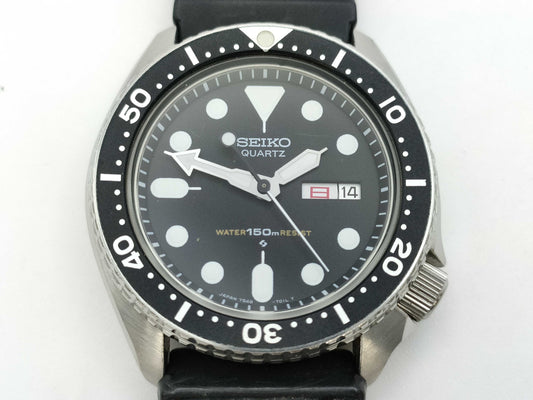 SEIKO Diver 7548-7000 202724 Black Dial Quartz Immovable Men's Watch