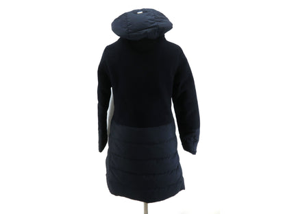 HERNO Nylon Down 40 Navy Blue DETACHABLE HOOD Coat
