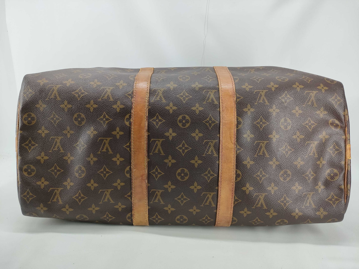 LOUIS VUITTON Monogram Keepall Bandouliere 60 M41412 TH0924 Padlock Key Name Tag Boston Bag