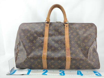 LOUIS VUITTON Monogram Keepall Bandouliere 60 M41412 TH0924 Padlock Key Name Tag Boston Bag