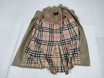 BURBERRY London Trench Coat Megacheck Cashmere Blend Coat with Liner