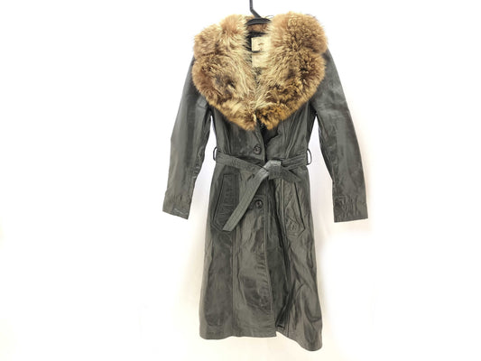 Women's Leather Jacket with Fur Coat