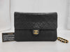 CHANEL Matlassse Lambskin Push Lock Single Flap Black G-Card Seal Shoulder Bag