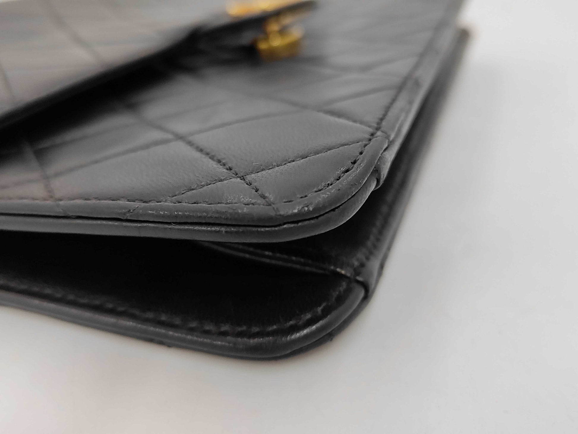 CHANEL Matlassse Lambskin Push Lock Single Flap Black G-Card Seal Shoulder Bag