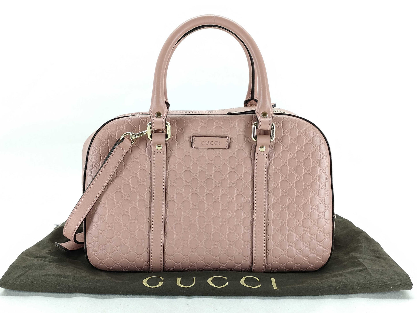 GUCCI Guccissima Gucci Micro GG Shima Mini Boston 2-Way Handbag Pink 510286 with ST