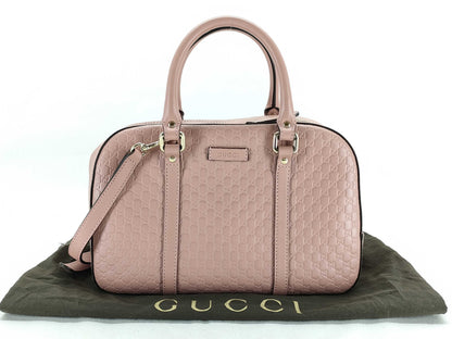 GUCCI Guccissima Gucci Micro GG Shima Mini Boston 2-Way Handbag Pink 510286 with ST